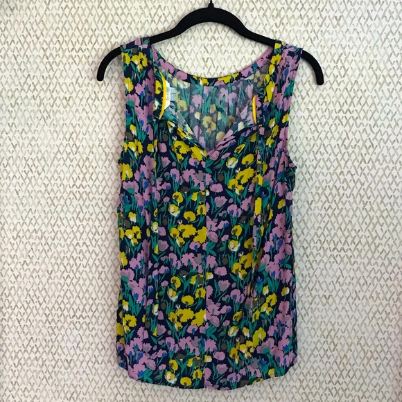 Boden Sleeveless Tie Back Floral Blouse - Picture 2 of 4